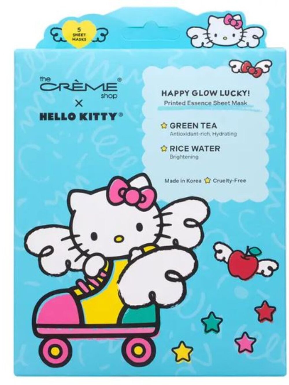 The Crème Shop x Hello Kitty Happy Glow Lucky Sheet Mask - 5 Pack